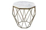 Dizajnový príručný stolík z mramoru Diamond biely 50cm