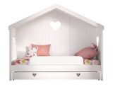 Detská posteľ so strechou, zadnou stenou, zásuvkou a zábranou Amori 90x200cm
