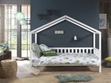 Detská domčeková posteľ Dallas so zásuvkou z masívu borovica biela 170cm 90x200cm