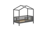 Detská domčeková posteľ Dallas Junior z masívu borovica antracit 150cm 70x140cm