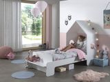 Detská posteľ so strieškou a policou Casami z MDF 90x200cm