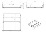 Poschodová postel z masívu s dvomi zásuvkami borovica šedá 140cm 90x200cm