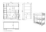 Trojposchodová postel z masívu borovica biela 200cm 90x200cm