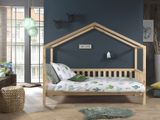 Detská domčeková posteľ Dallas so zásuvkou z masívu borovica prírodná 170cm 90x200cm