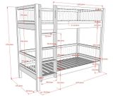 Dizajnová poschodová postel z masívu so zásuvkou dub prírodná 175cm 90x200cm