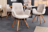 Dizajnová stolička Baltic z masívu dub otočná béžová