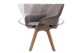 Otočná dizajnová jedálenská stolička Livorno sivohnedá