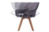 Otočná dizajnová jedálenská stolička Livorno vintage šedá