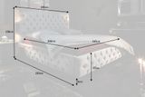 Dizajnová manželská posteľ Paris šedý zamat 160x200cm