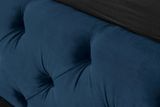 Dizajnová manželská posteľ Paris modrý zamat 180x200cm