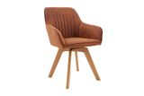 Otočná dizajnová jedálenská stolička Livorno hnedá