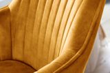 Otočná dizajnová jedálenská stolička Livorno horčicová