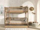 Dizajnová poschodová postel z masívu so zásuvkou dub prírodná 175cm 90x200cm