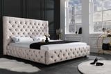 Dizajnová manželská posteľ Paris šampanská zamat 180x200cm