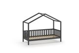 Detská domčeková posteľ Dallas z masívu borovica antracit 170cm 90x200cm