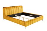 Retro manželská posteľ Amsterdam horčicovo žltý zamat 180x200cm