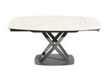 Rozkladací jedálenský stôl Inception keramická doska v mramorovom vzhľade biela 130-190cm
