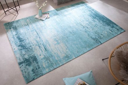 Dizajnový bavlnený koberec Modern Art tyrkysová 240x160cm