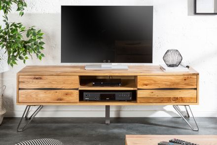 Dizajnový stolík pod TV z masívu Living Edge Dub 160cm