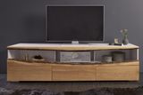 Dizajnový stolík pod TV z masívu Wild Oak Dub biela 180cm