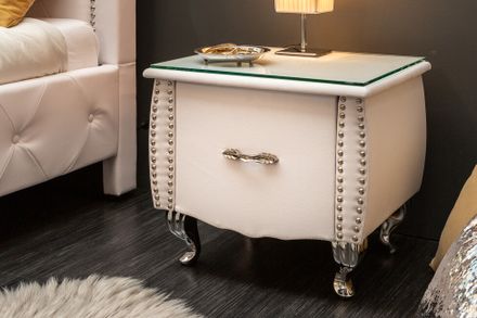Luxusný nočný stolík Extravagancia biely 47cm