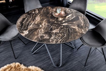 Okrúhly jedálenský stôl Ellipse keramická doska taupe 120cm